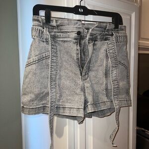 Universal Thread High Waist Acid Wash Denim Shorts